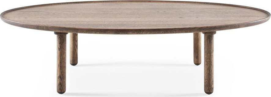 Hnědý konferenční stolek z dubového dřeva 65x120 cm Mu – Gazzda