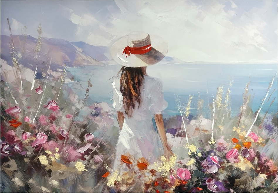 Obraz s ručně malovanými prvky 100x70 cm Amelia – Styler