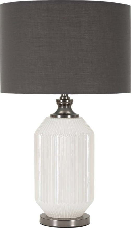 Šedá stolní lampa s textilním stínidlem (výška 65 cm) Brighty – Mauro Ferretti