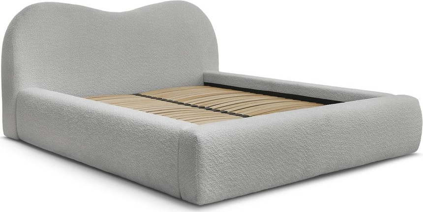 Béžová čalouněná dvoulůžková postel s úložným prostorem a roštem 180x200 cm Orlane – Bobochic Paris