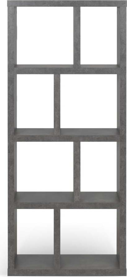 Šedá knihovna v dekoru betonu 70x159 cm Berlin – TemaHome