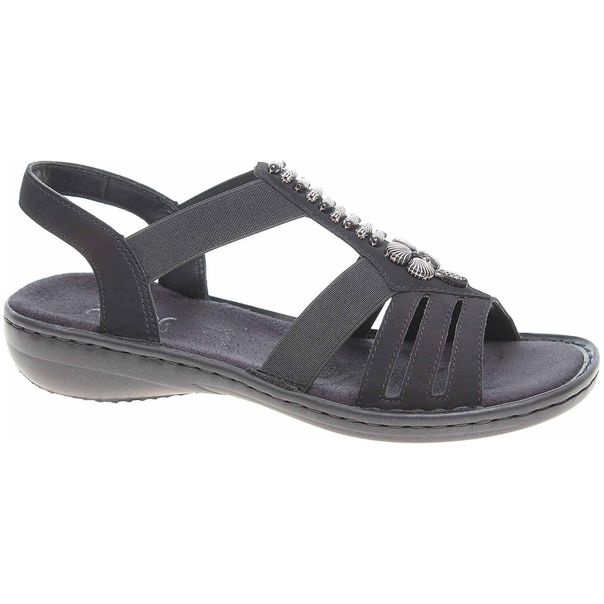 Rieker  Dámské sandály  60806-00 schwarz  Černá