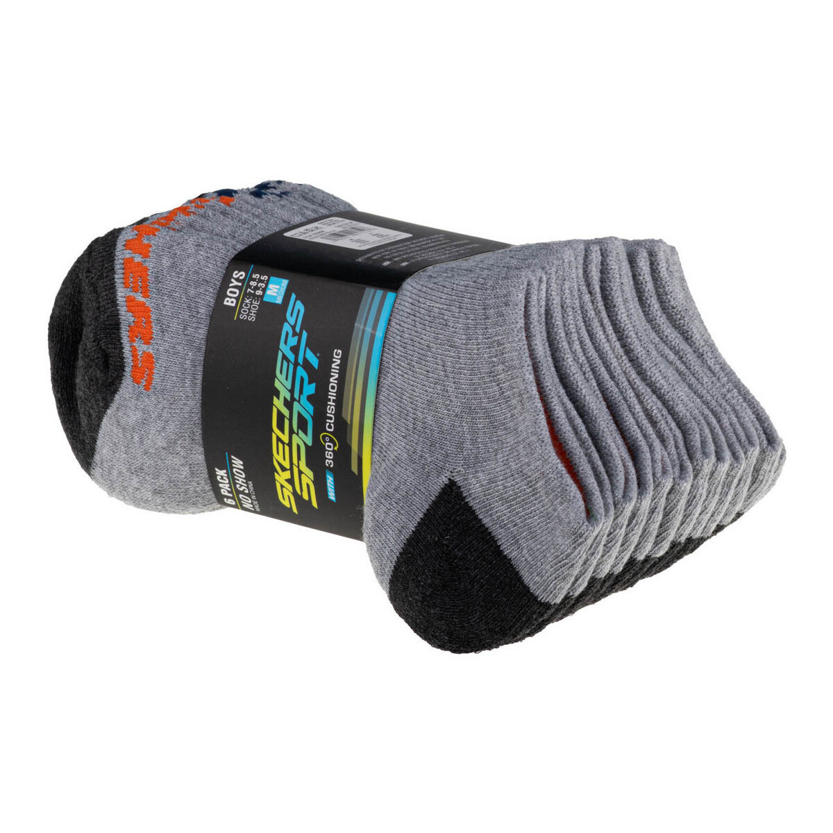 Skechers  Boys 6pk No Show Socks  Šedá