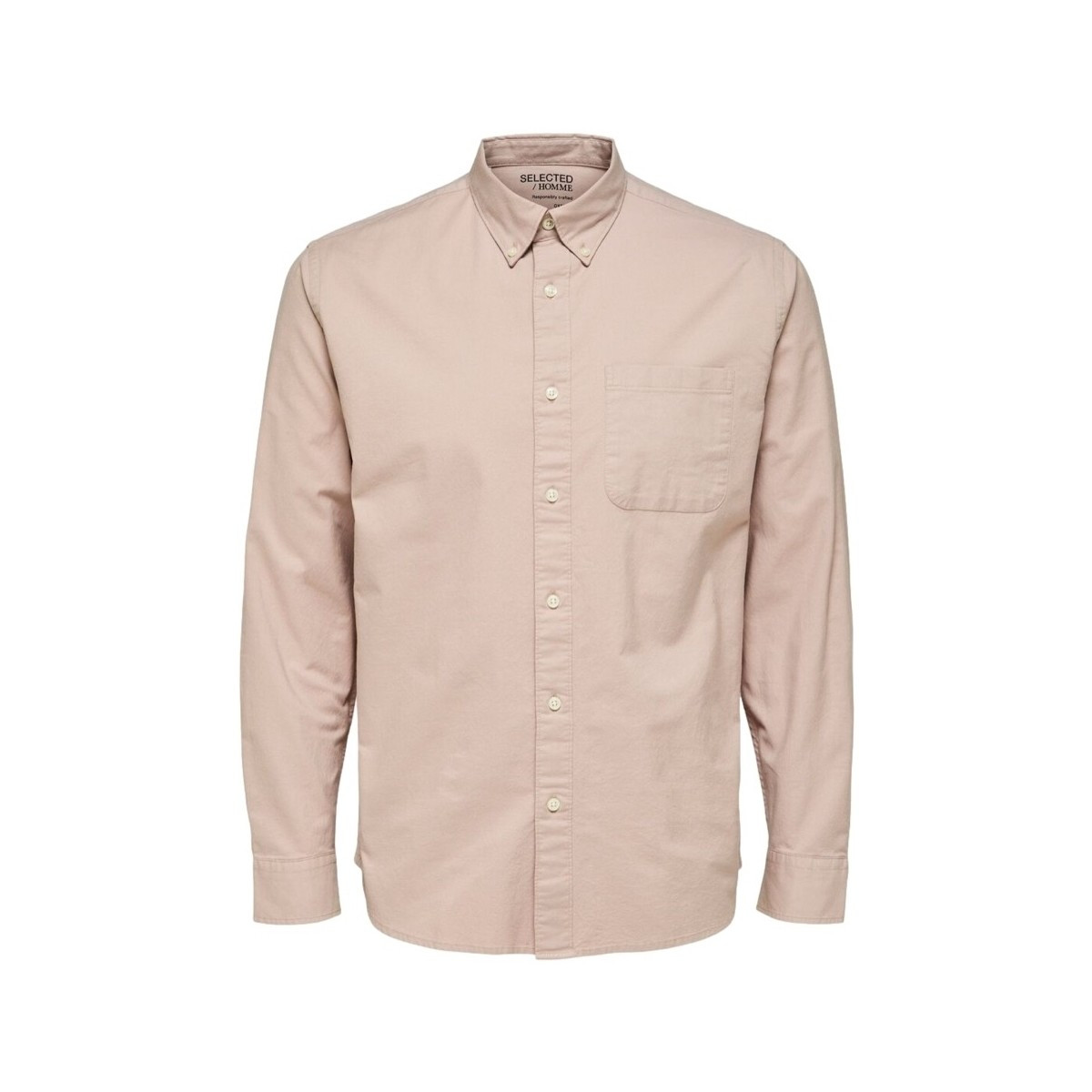 Selected  Noos Regrick Oxford Shirt - Shadow Gray  Béžová