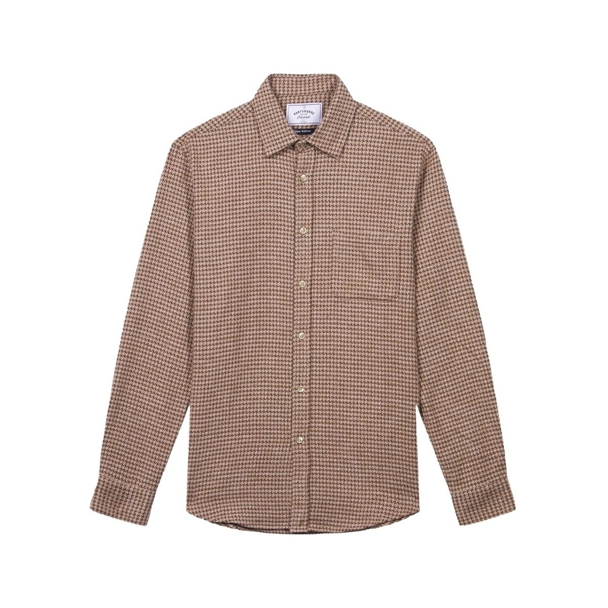 Portuguese Flannel  Abstract Pied Poule Shirt - Brown  Hnědá