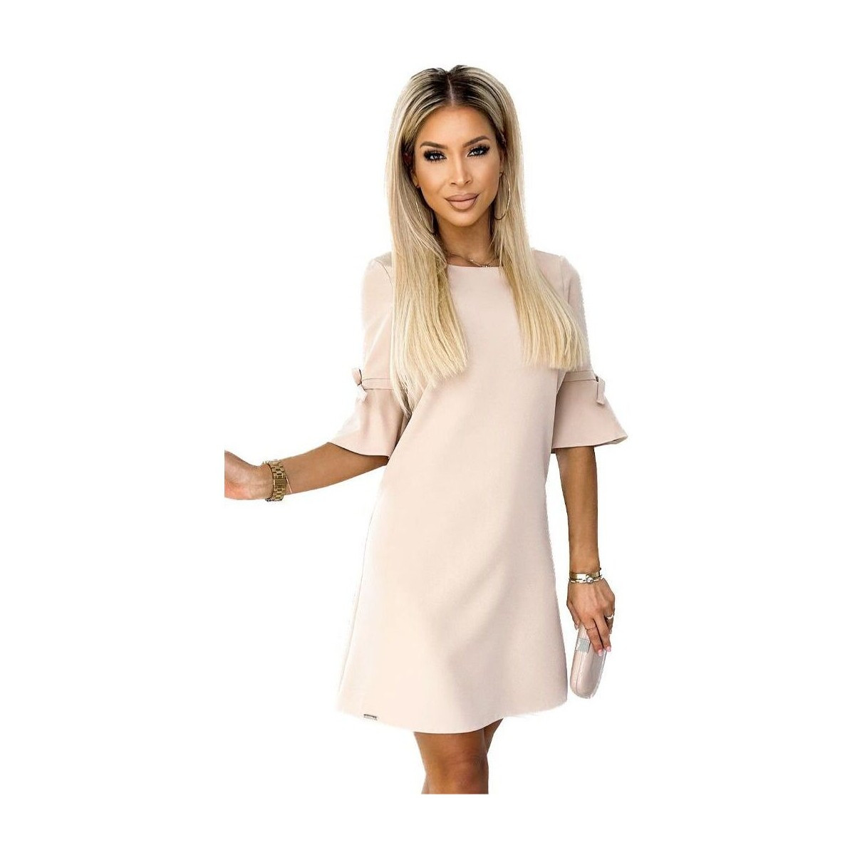 Numoco  Dámské mini šaty Neva II. béžová  Béžová