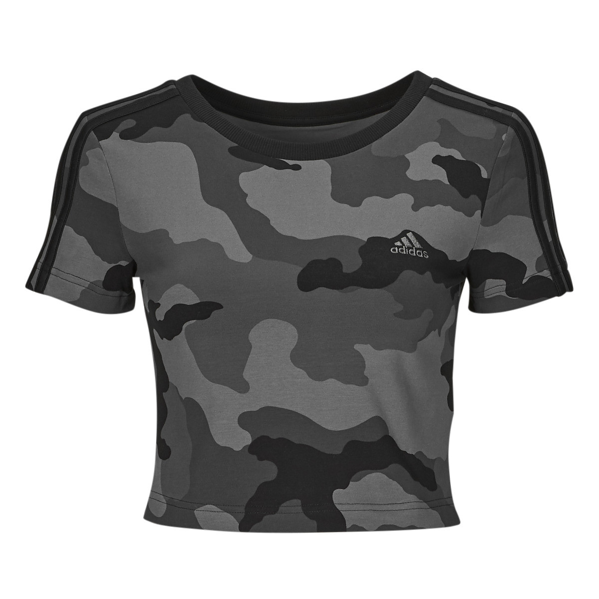 adidas  Essentials 3-Stripes Camo Print Baby T-Shirt  Černá