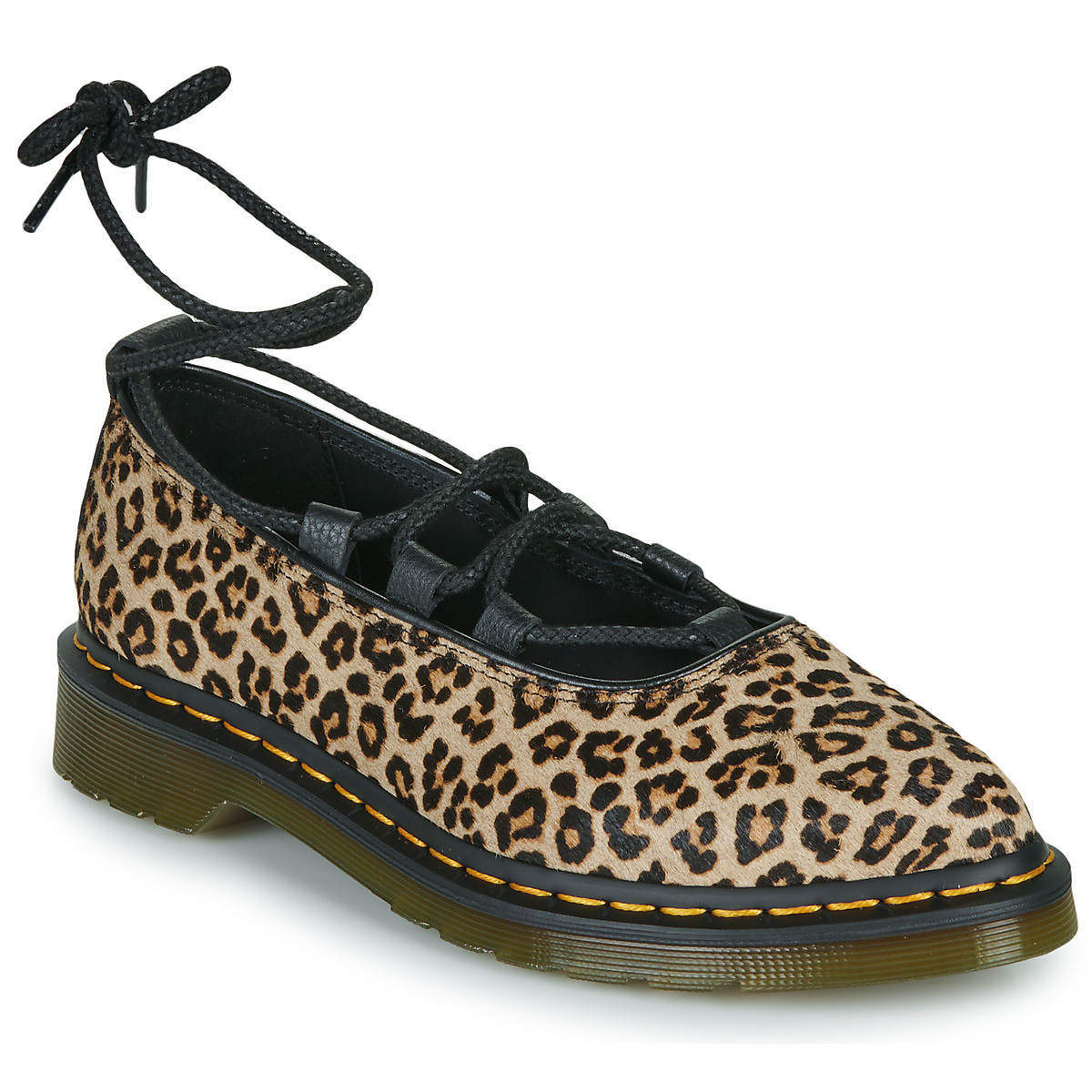 Dr. Martens  1460 Pascal Light Tan Mini Leopard Spot Hair On  Černá