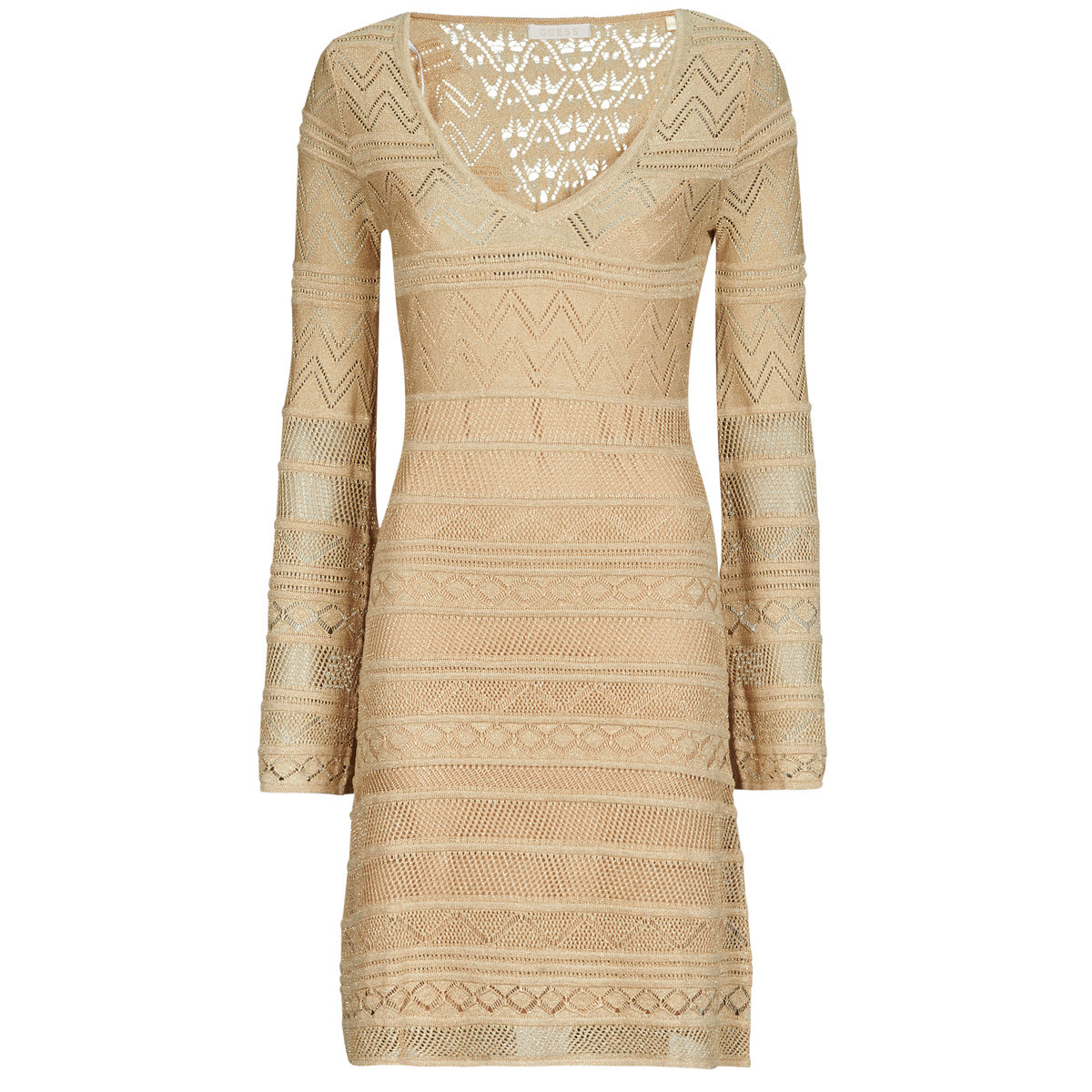 Guess  NELLIE VN LS DRESS  Zlatá