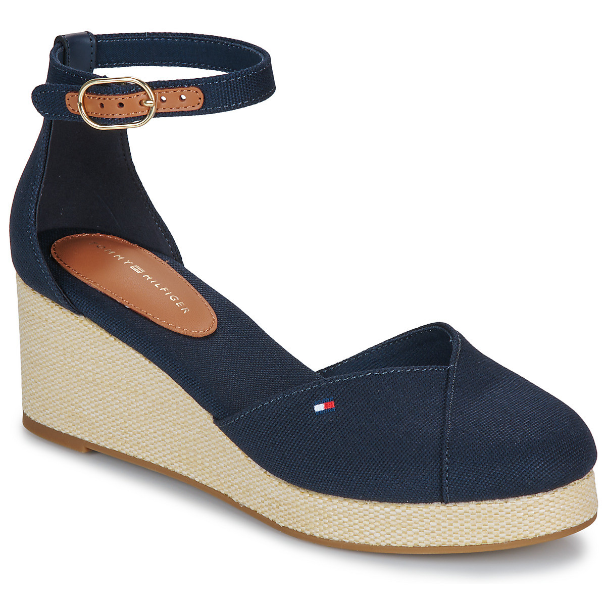 Tommy Hilfiger  FLAG CLOSED TOE MID WEDGE ESPAD  Tmavě modrá
