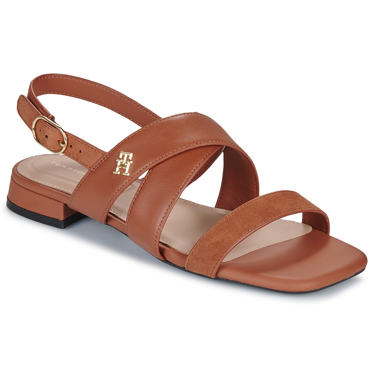 Tommy Hilfiger  LEATHER   SUEDE FLAT SANDAL  Hnědá