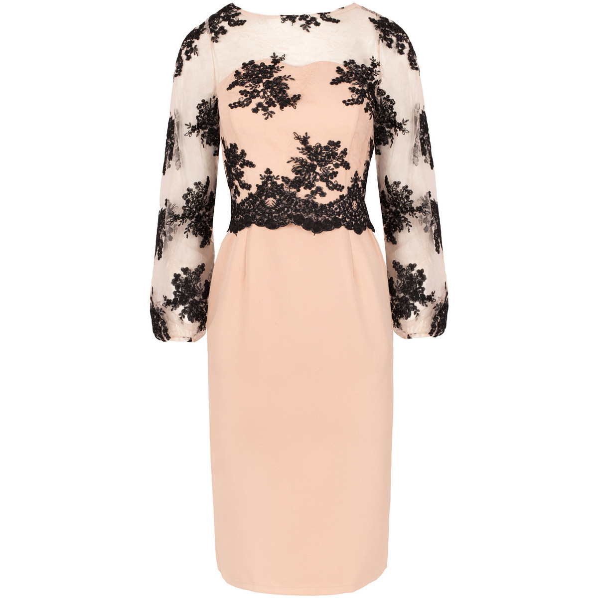 Makover  Dámské společenské šaty Krzystof K013 béžová  Béžová