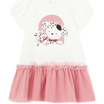 Mayoral  1925 Vestido combinado tul Rosa Palo  Růžová