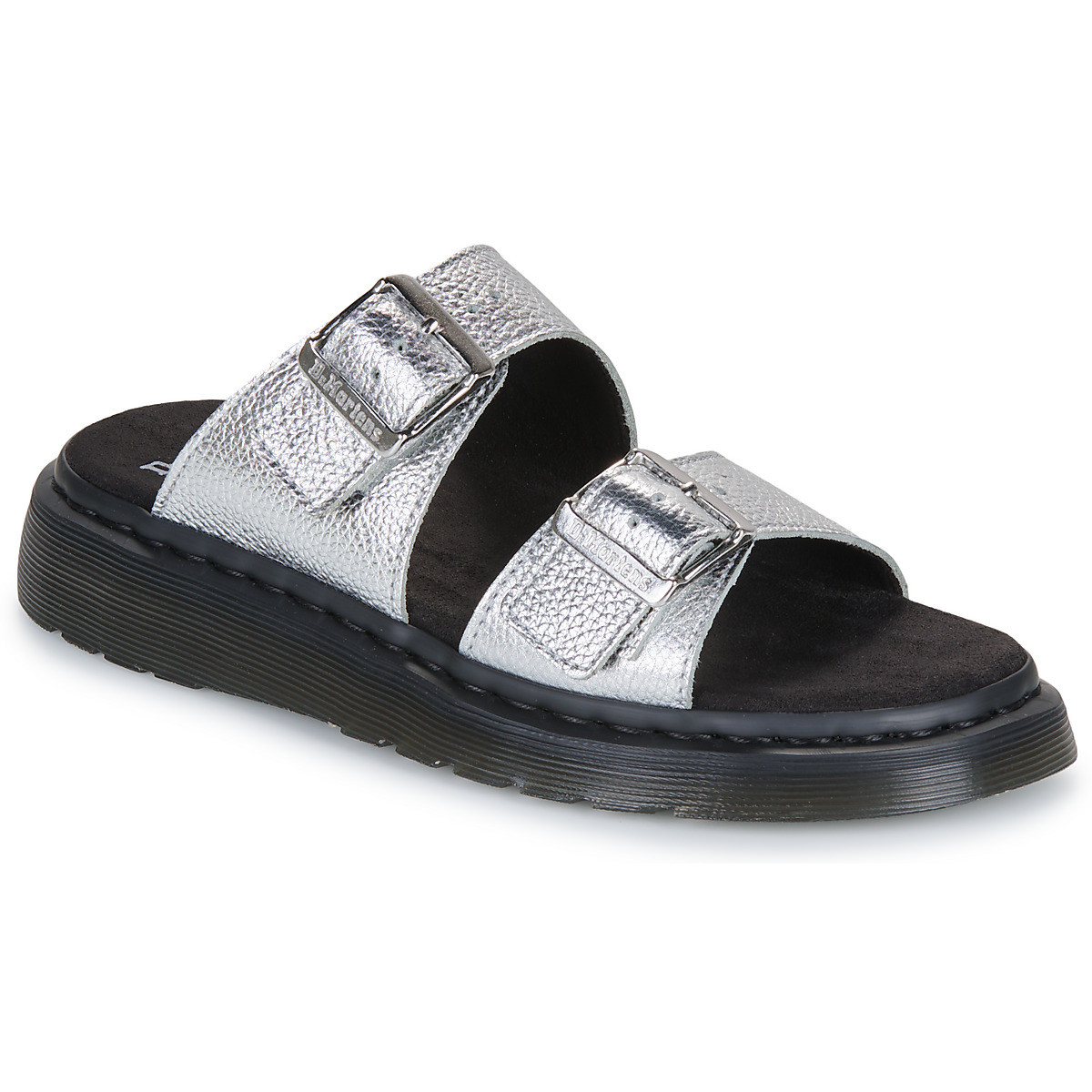 Dr. Martens  Josef Slide Silver Metallic Tumble  Stříbrná