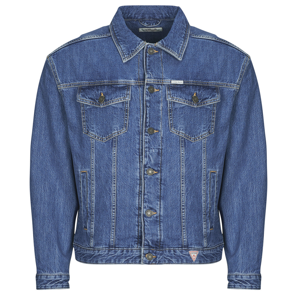 Guess  MENS OVERSIZE TRUCKER JACKE  Modrá