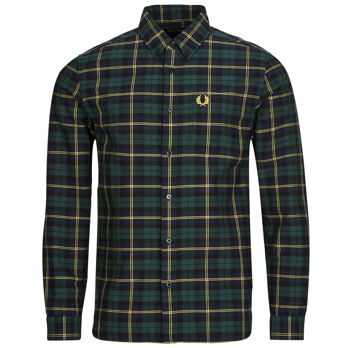 Fred Perry  OXFORD TARTAN SHIRT  Zelená