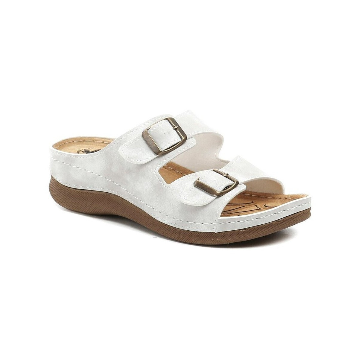 Medi Line  4617-S001 bílé dámské zdravotní pantofle  Bílá