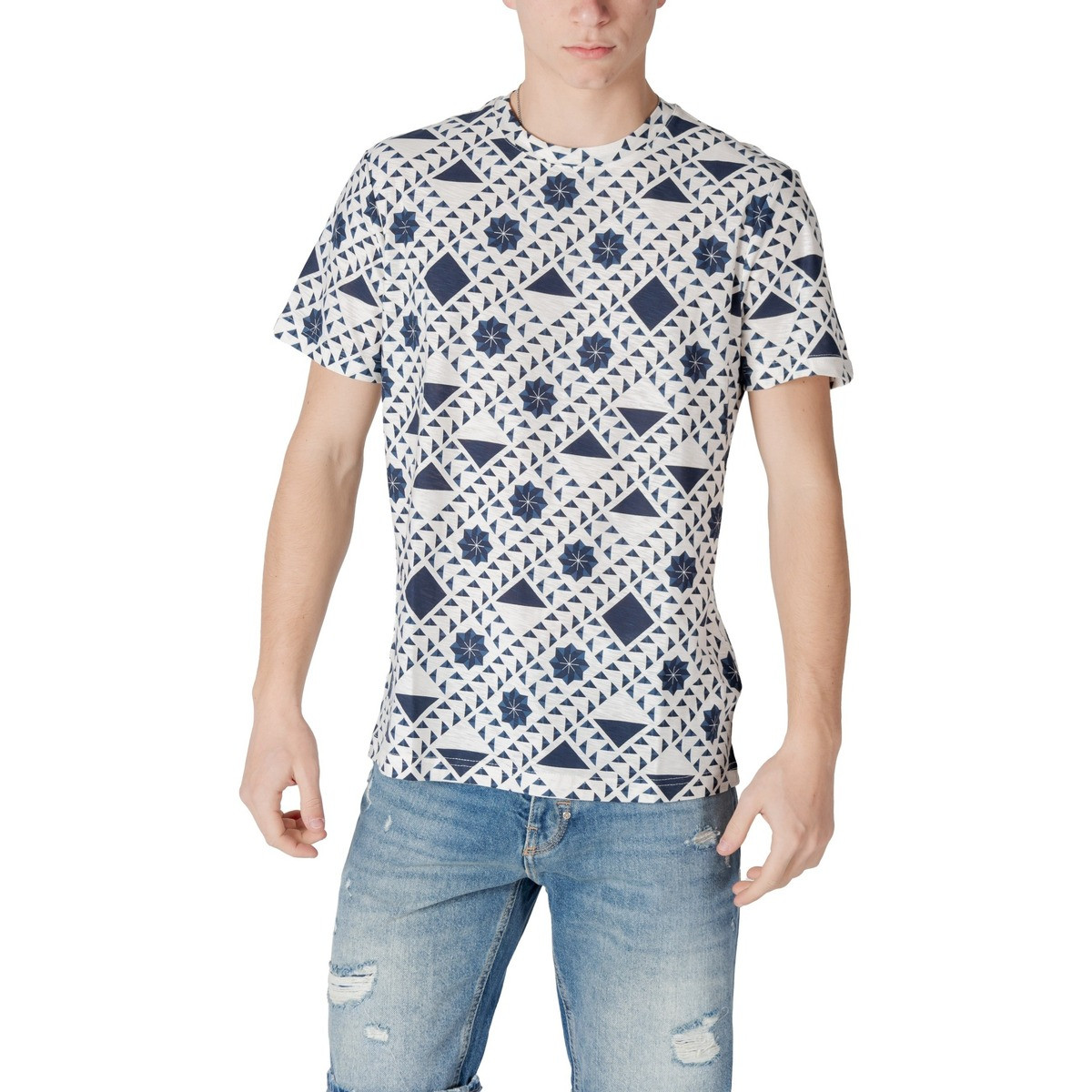 Antony Morato  REGULAR FIT WITH LOGOED METAL BADGE MMKS02515-FA140286  Modrá