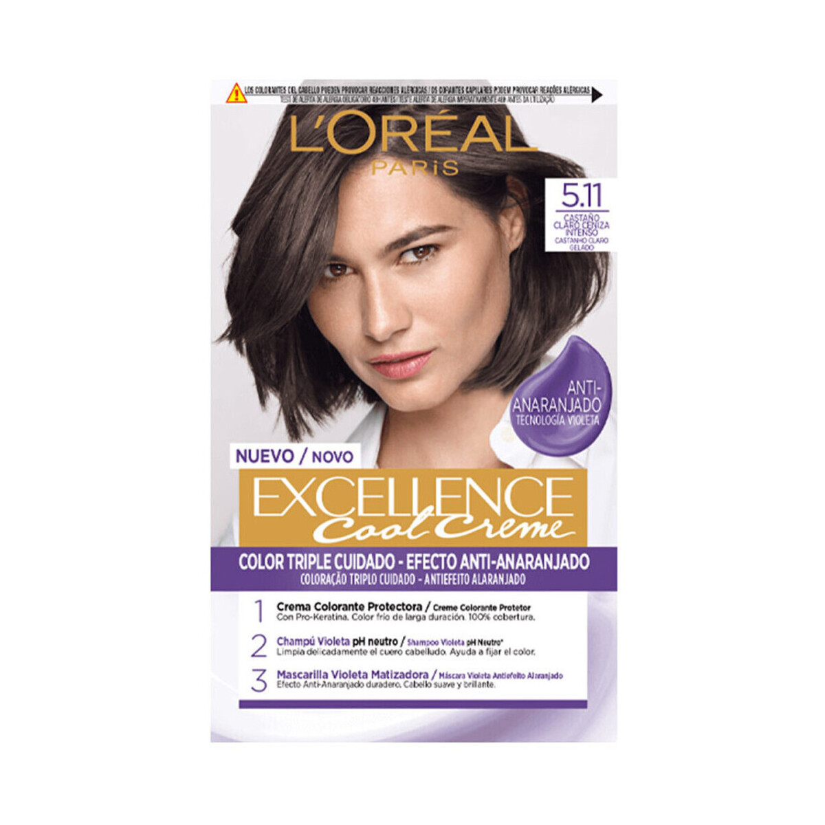 L'oréal  Excellence Cool Crème Hair Color - 5.11 Light Ash Brown