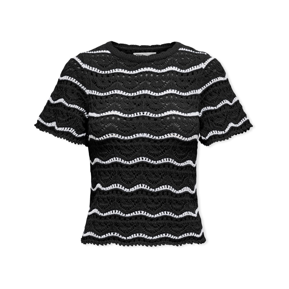 Only  Anna Sofia Life Knit - Black/Cloud Dancer  Černá