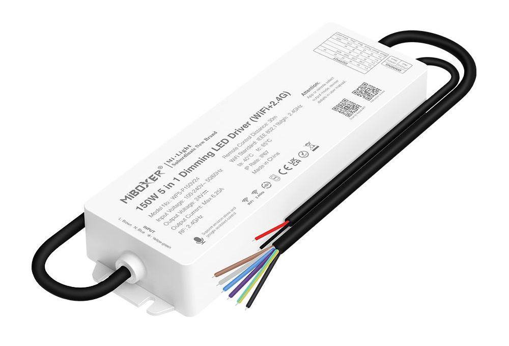 LED Solution Mi-Light MiBoxer WIFI+RF Napájecí zdroj s integrovanou řídící jednotkou 5V1 24V 150W pro LED pásky WP5-P150V24