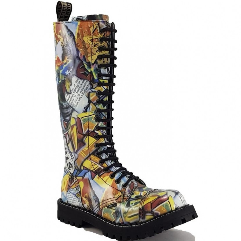 Boty Steel 20-dírkové Grafity - barevné, 39