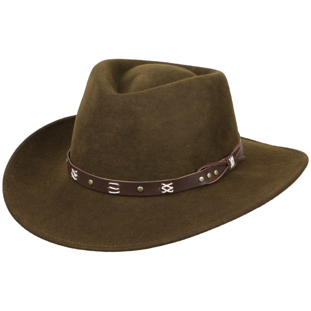 Klobouk vlněný Scippis Emerald - hnědý, L
