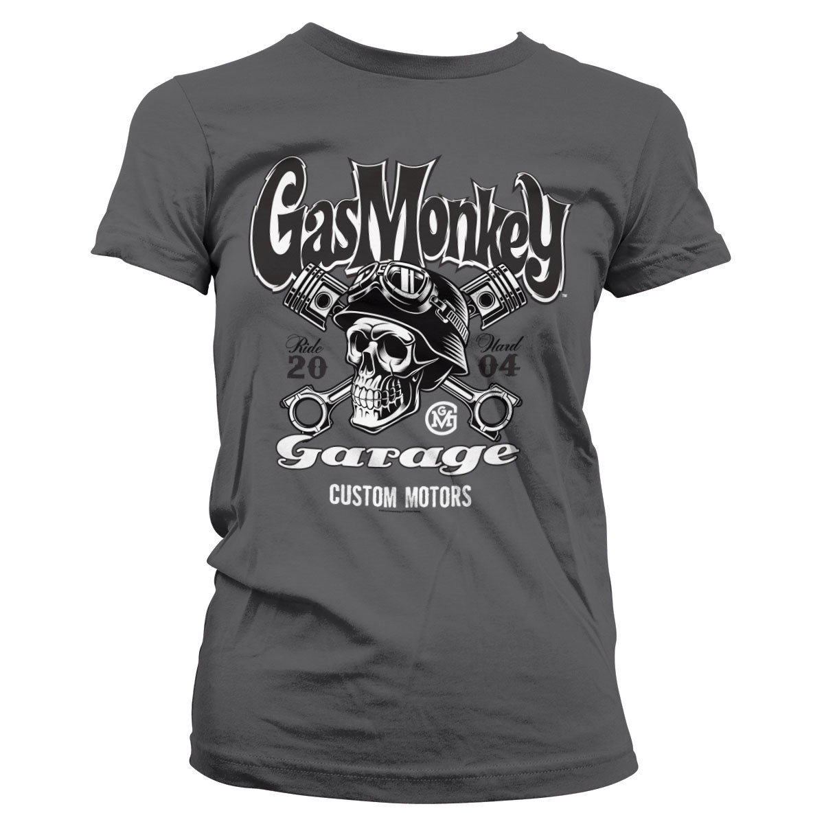 Triko dámské Gas Monkey Garage Skull - tmavě šedé, L