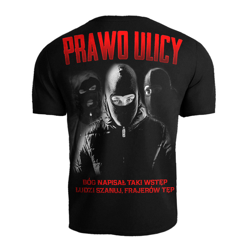 Triko pánské Public Enemy Prawo ulicy - černé-červené, L