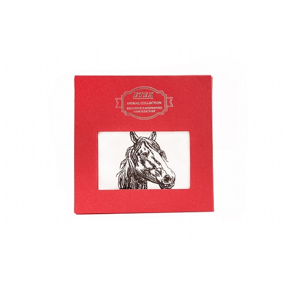 Dámský kapesník Etex Kůň L35 1 ks - bílý-černý