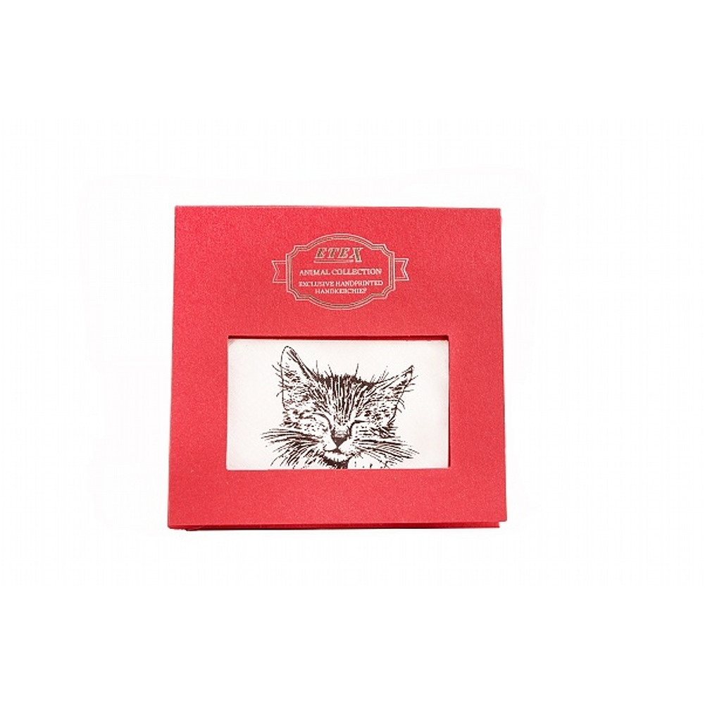 Dámský kapesník Etex Kočka L35 1 ks - bílý-černý