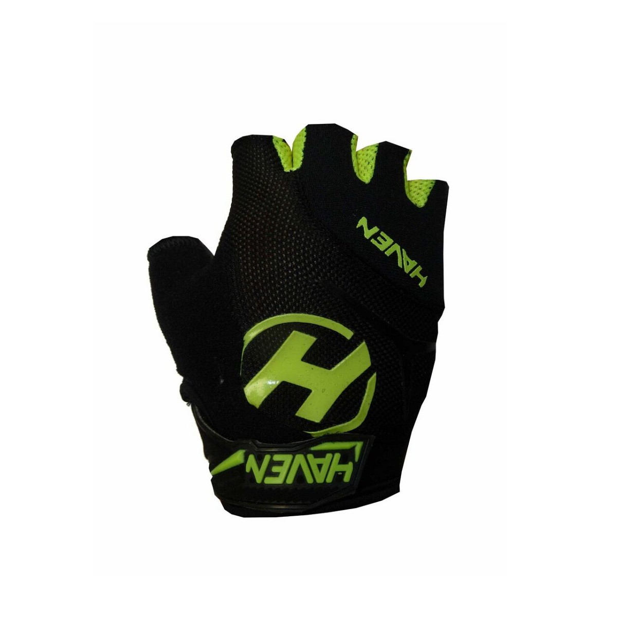 Rukavice krátkoprsté Haven Demo Kid Short - černé-zelené, 4-6 let