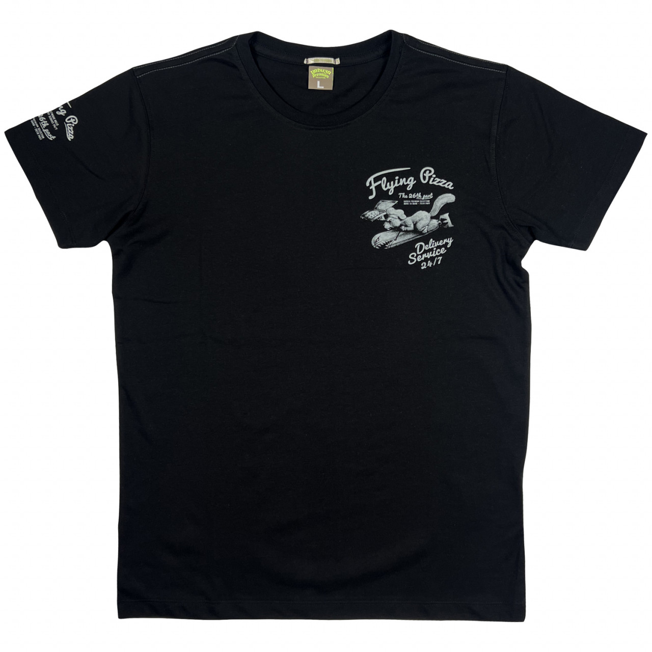 Triko Yakuza Premium Flying Pizza - černé, L
