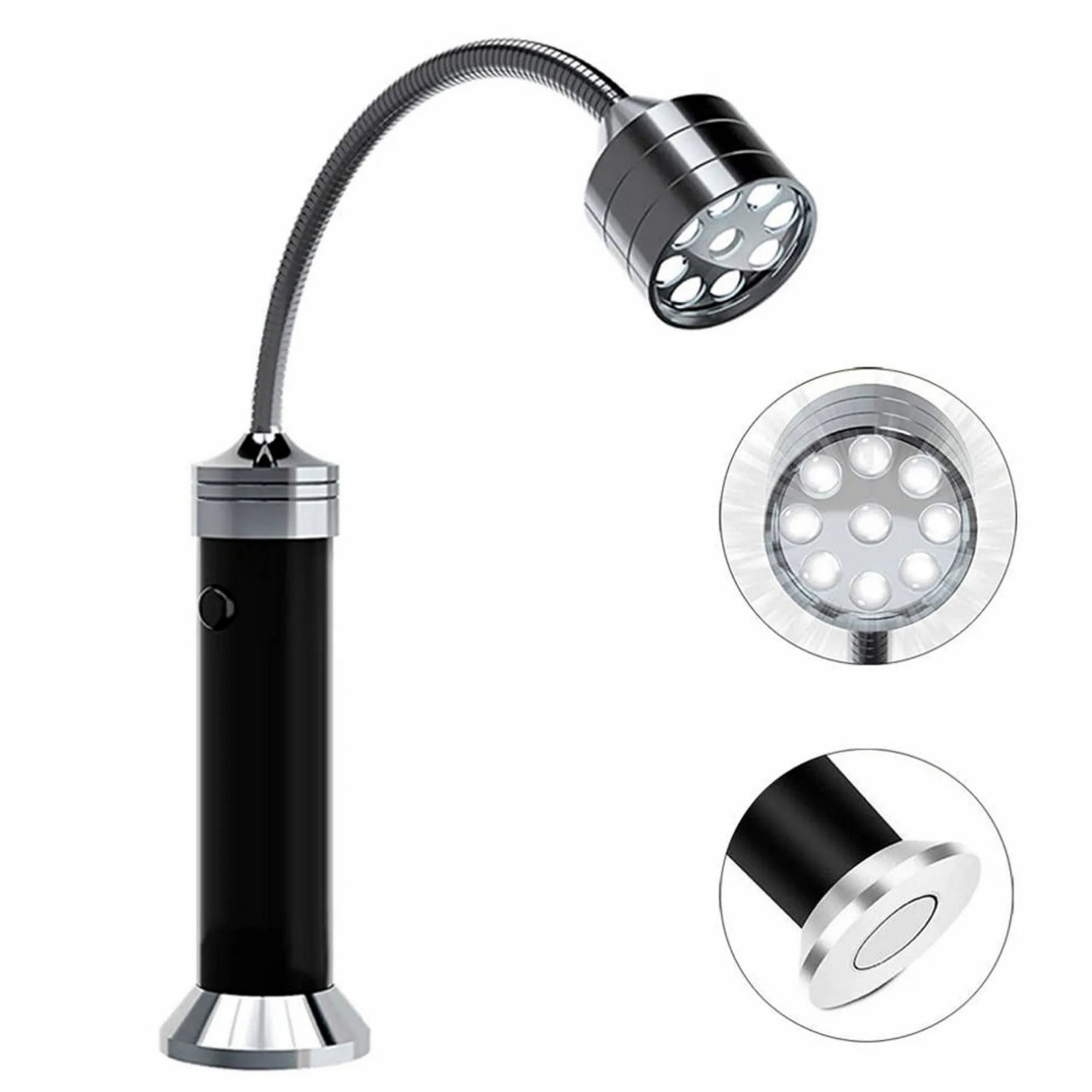 Magnetická BBQ lampa Dellinger 9-LED 3xAAA - černá-stříbrná