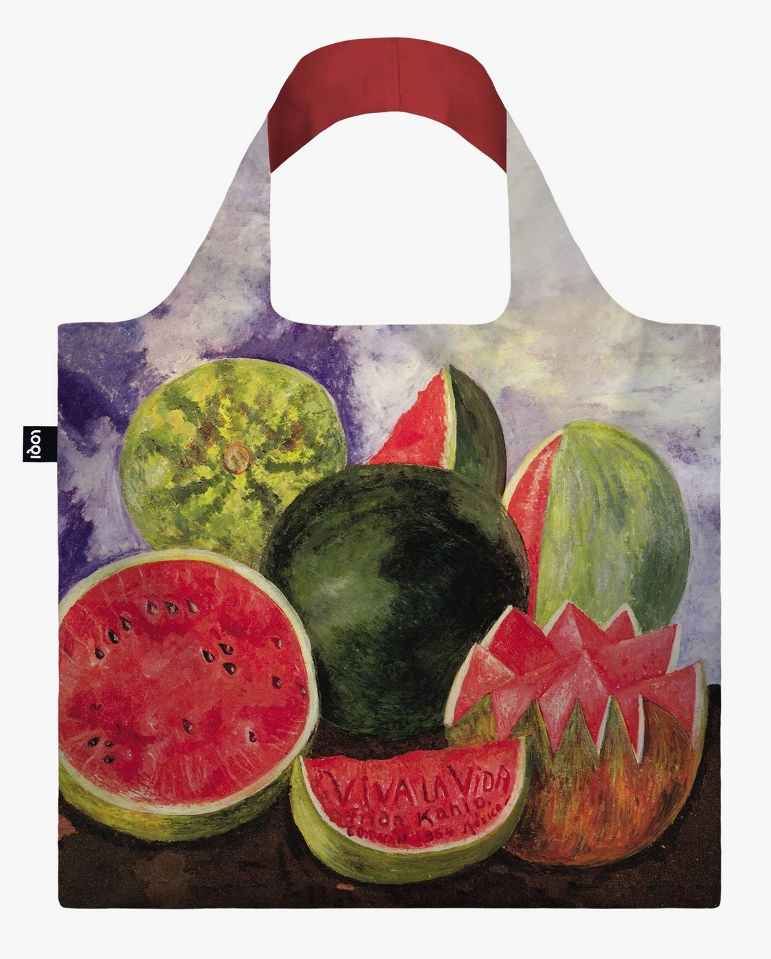 Skládací nákupní taška LOQI FRIDA KAHLO Viva la Vida, Watermelons