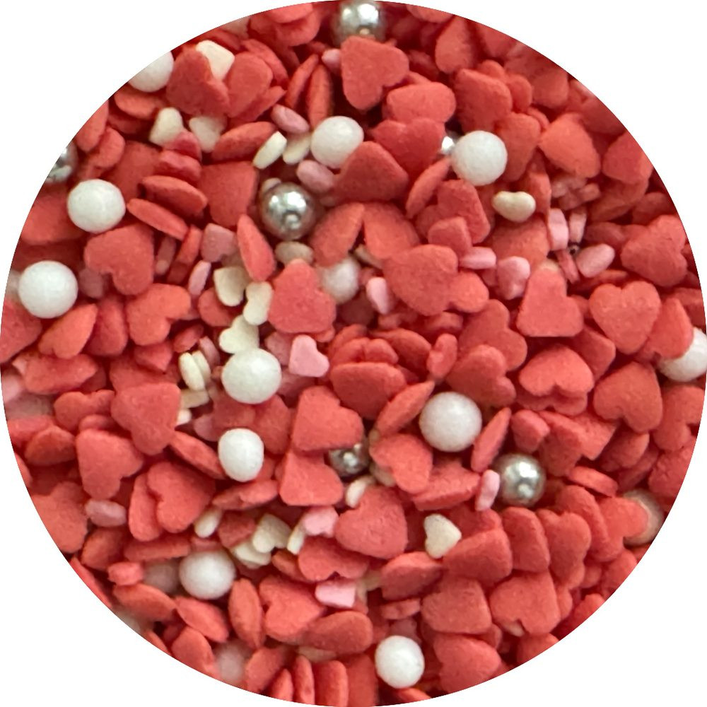 Cukrové zdobení mix červeno-bílý 50 g -