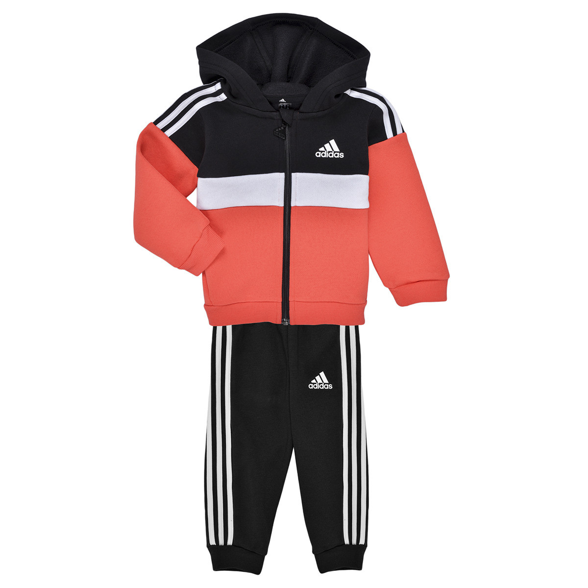 adidas Tiberio 3-Stripes Colorblock Fleece Track Suit Černá