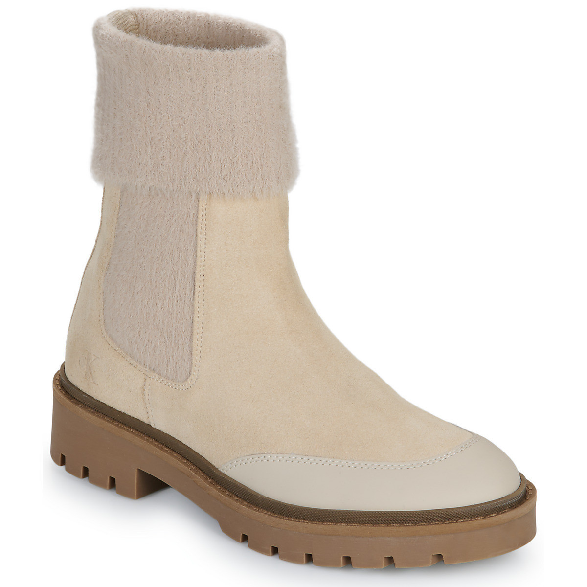 Calvin Klein Jeans  COMBAT MID CHELSEA BOOTWL  Béžová
