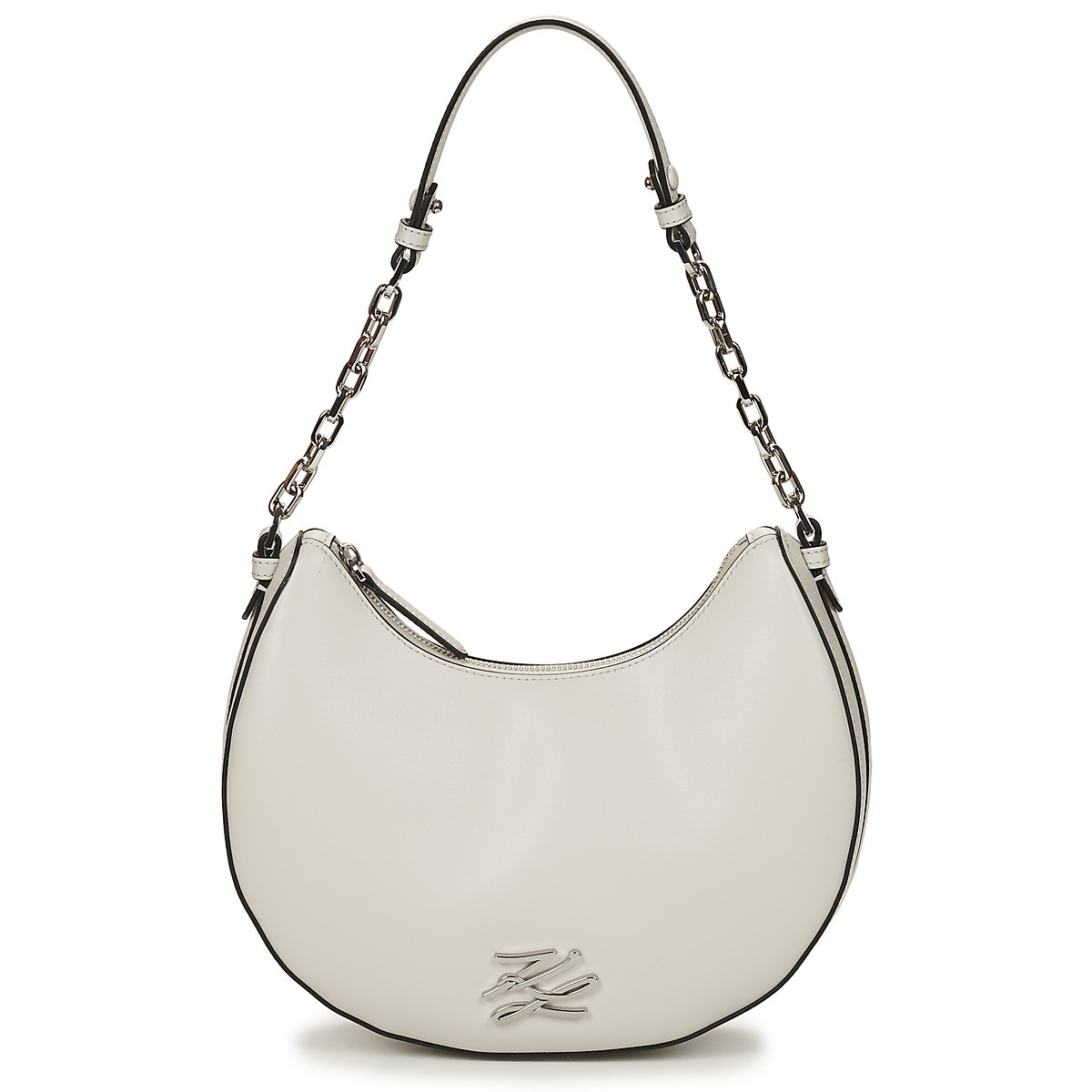 Karl Lagerfeld  K/AUTOGRAPH MOON SHOULDER BAG  Bílá