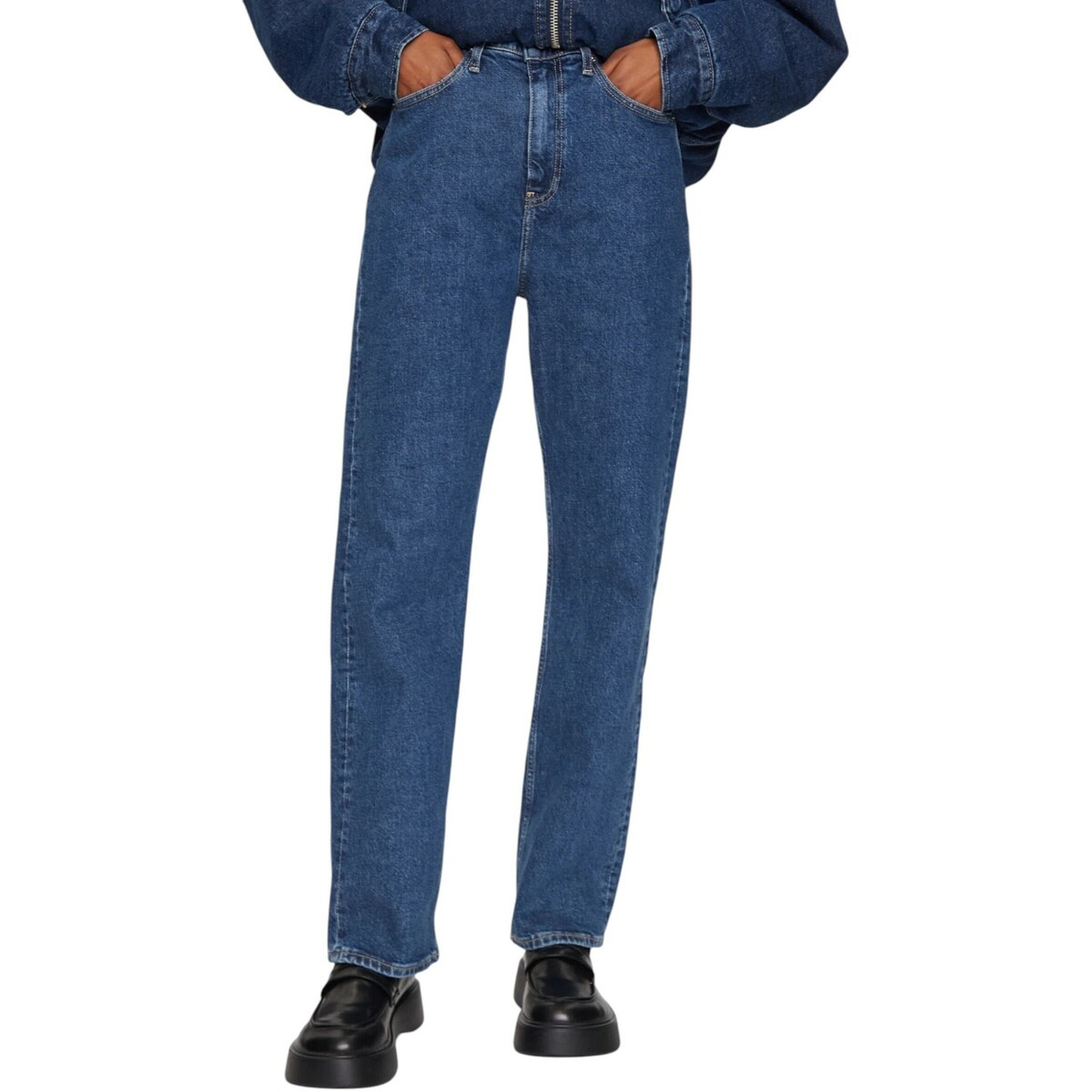 Calvin Klein Jeans  HIGH RISE STRAIGHT J20J224033  Modrá