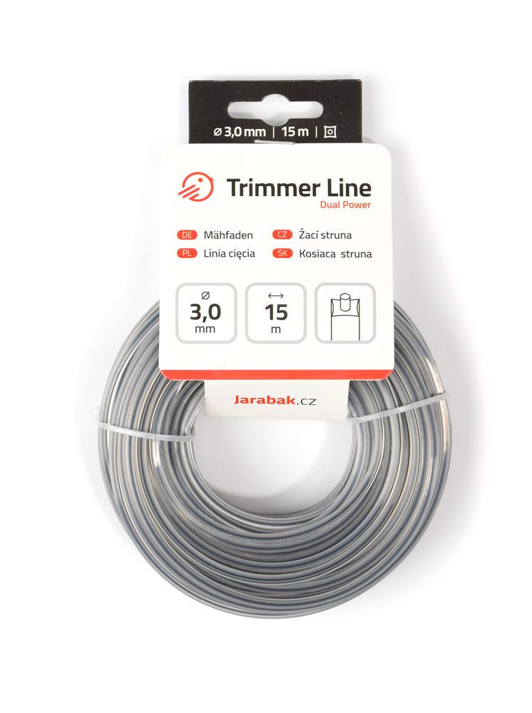 Žací struna Jarabák Dual Power čtvercová 3 mm x 15 m