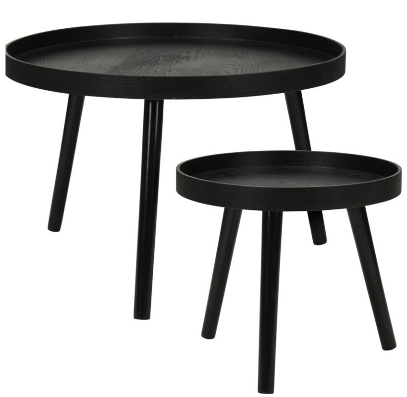 HOMESTYLING Odkládací stolek sada 2 ks borovice černá KO-KR8200300