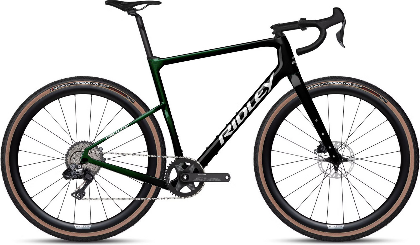Gravelové kolo Ridley Kanzo Adventure GRX 800 Di2 1x11 - Black/Stellar Green/White Velikost: XS