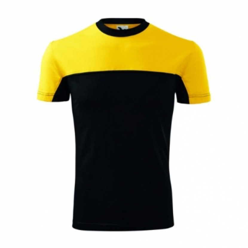 Tričko unisex Rimeck Colormix - černé-žluté, XL