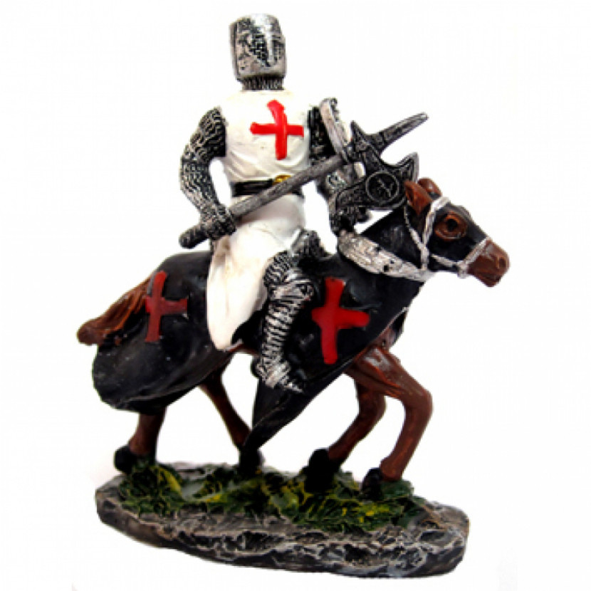 Model Jezdec templář - hnědý-bílý