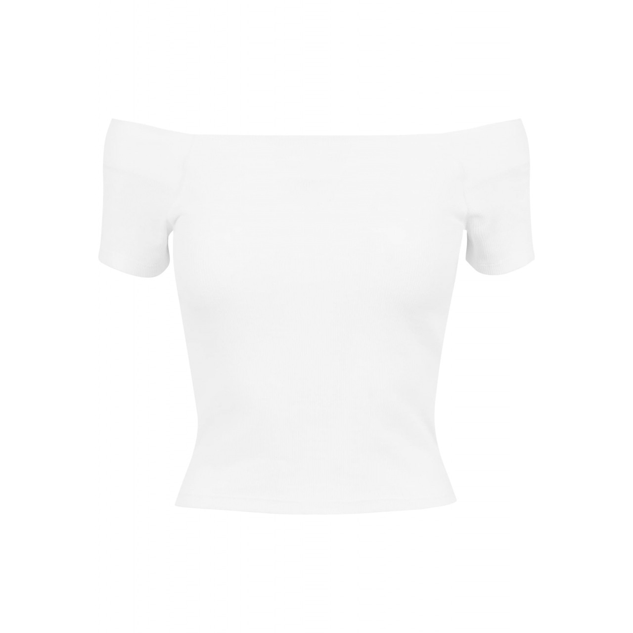 Tílko dámské Urban Classics Off Shoulder Rib - bílé, L