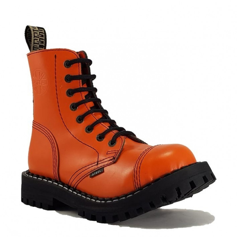 Boty Steel 8-dírkové - oranžové, 46