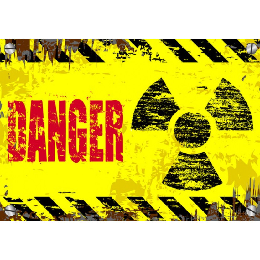 Hliníková cedule Danger A4 - žlutá