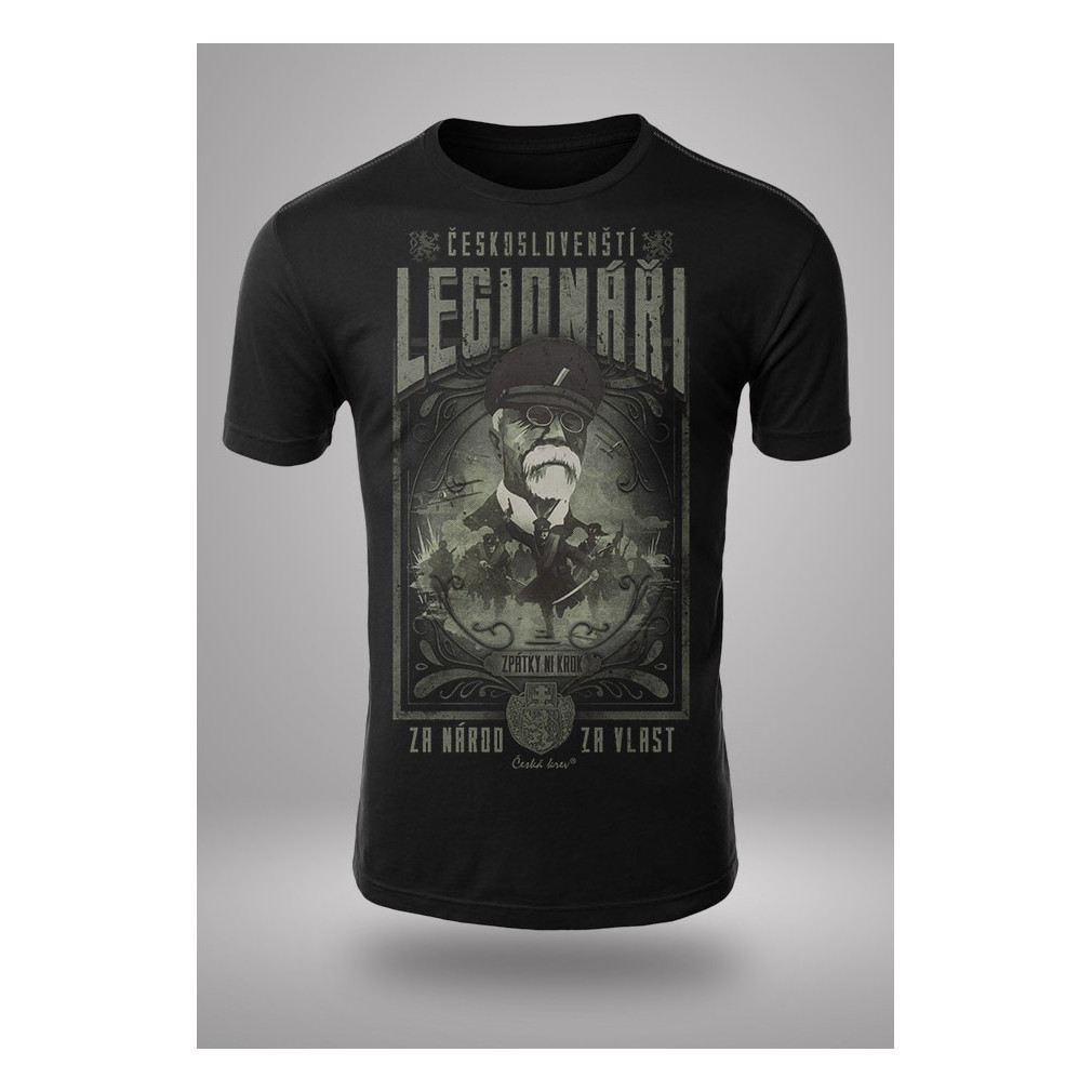 Triko pánské Česká krev Českoslovenští legionáři - černé, XL