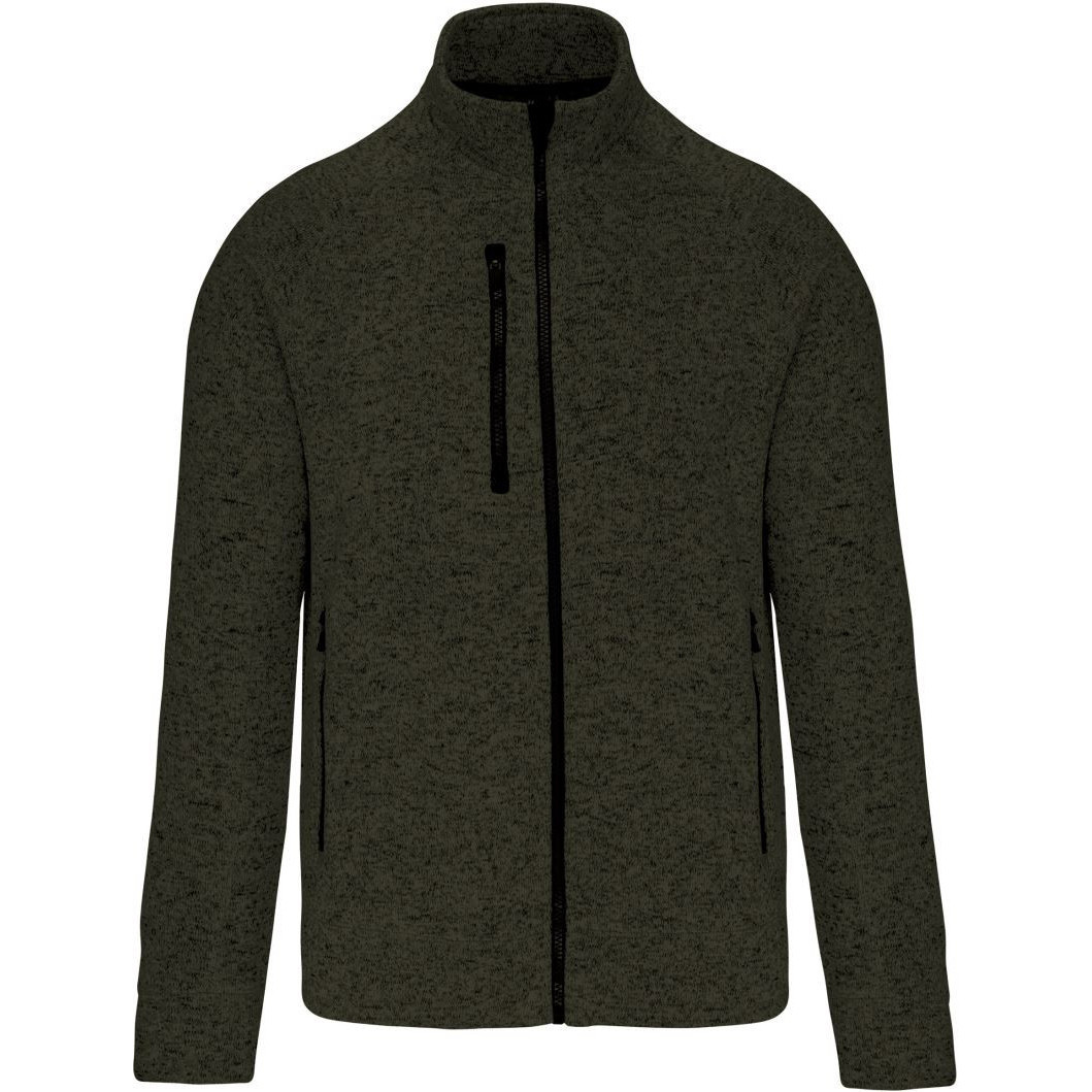 Pánská bundová mikina Kariban Full zip heather jacket - olivová, L